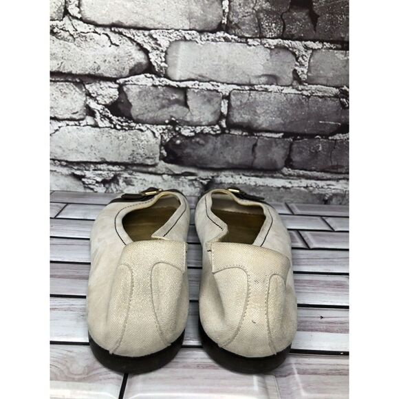 Taryn Rose Ivory Leather Brown Leather Strap Pumps Peep Toe Shoes Women sz 39EU - Picture 9 of 16